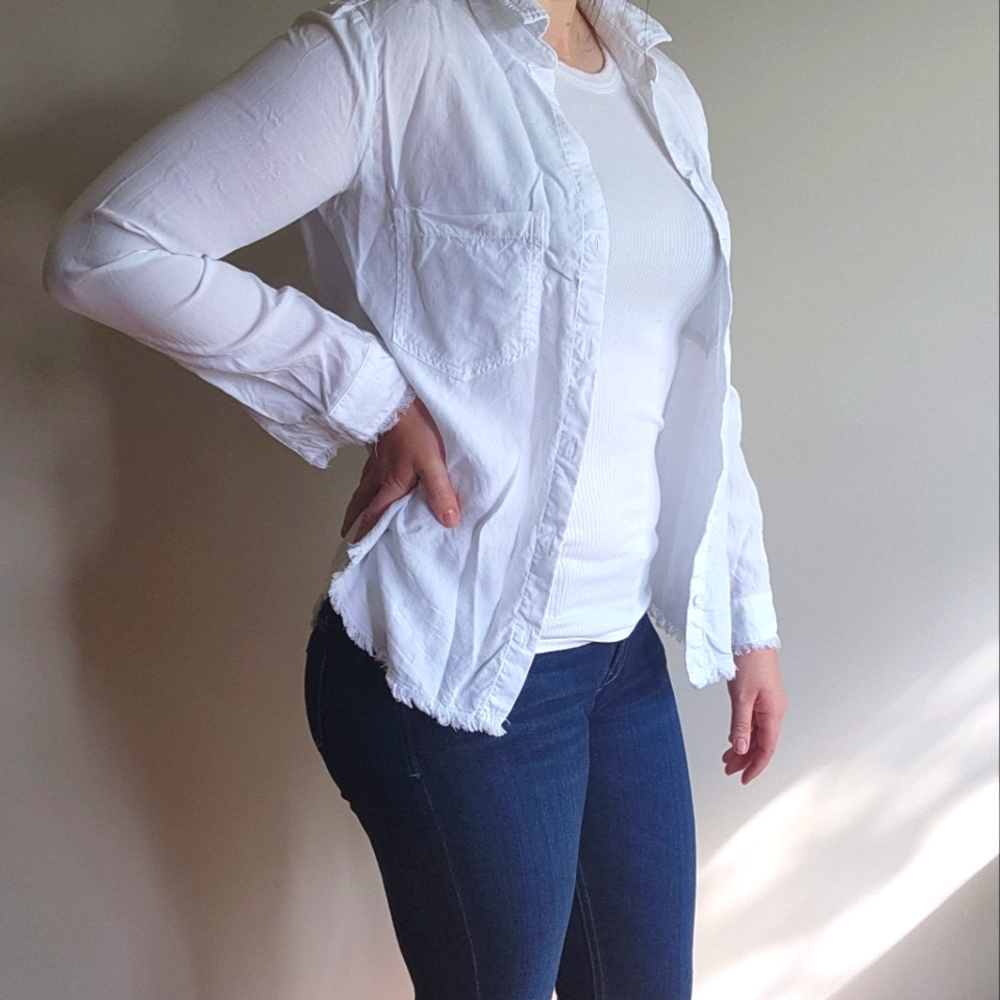 Cloth & Stone White Button Down Shirt